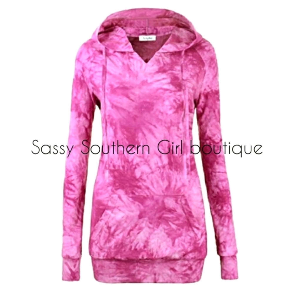 🆕⭐Pink dusty rose tie dye yoga hoodie pullover⭐